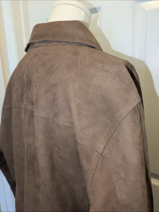100% Suede Chore Jacket Brown Suede Women's Jacket - Picture 4 of 14